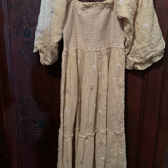 Free People Dahlia Embroidered Cream Dress - Picture 2 of 6